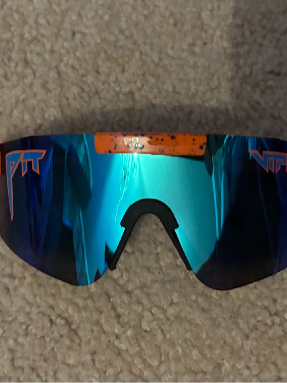 Pit Viper Orange and Black Speckled Mirrored Sunglasses